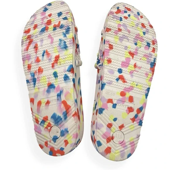 Hunter Original Marble Slide Lightweight Sandals Womens Sz 8 Shaded White EUC - Picture 5 of 12